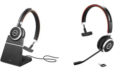 Jabra Evolve 65 SE Schnurloses Mono-Headset - Bluetooth-Headset mit Mikrofon & Evolve 65 SE Schnurloses Mono-Headset - Bluetooth-Headset