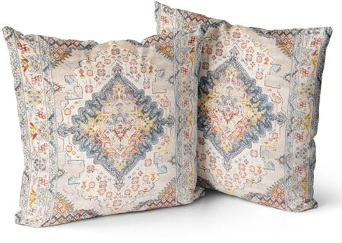 Snylcce Boho Floral Wurf Kissenbezug 55x55 cm Set von 2 Böhmische Vintage Blumen Kissenbezüge Samt Doppelseitiger Druck Dekorative Kissenbezüge für Wohnzimmer Schlafzimmer Sofa Home Decor (Latte)