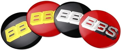 ZhBFJtBD 4 Stück Radnabenkappen Aufkleber für BBS 80mm Nabendeckel Felgendeckel Felgenkappen Wheel Caps Ersatz Autozubehör Verwendet Black red