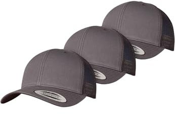 Flexfit Unisex 6606b-retro Trucker 3-Pack Baseball Cap, Darkgrey+Darkgrey+Darkgrey, Einheitsgröße EU