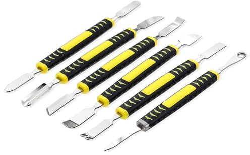 HJZHII 6 Stück Elektronik Spudger Set,Reparaturwerkzeug Spudger Öffnungswerkzeug Metall Brechstange Doppelkopf Demontage Werkzeug für Tablets Laptop Handy Elektronikgerät
