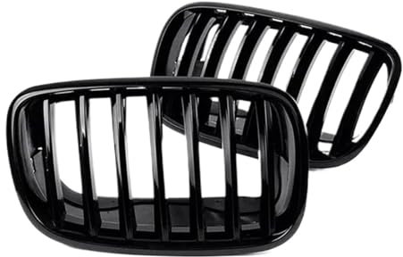 WEFOLCC Auto-Frontstoßstangengrill Glänzend Schwarz Links Und Rechts Nieren-Renngrill Für B&MW X5 E70 X6 E71 2007–2014 51137307599 51137307600 Front Kühlergrille