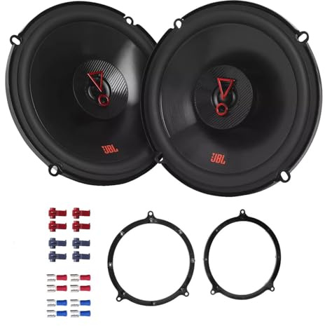 JBL Stage3 627F Lautsprecher mit Einbauset kompatibel mit Audi A4 (B5 8D) 1994-2001 Türen hinten 450W 165mm 2 Wege Koax