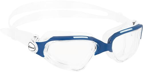 CRESSI Clear Eyes Goggles Clear/Blue - Unisex Pure Silicone Swimming Goggles with Molecular Anti Fog Lens Treatment, Clear/Blue Clear Lens, One Size