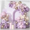 Kit Arco Palloncini Lilla, 115pcs Palloncini Lilla Rosa Pastello e Oro, Kit Arco Festa Compleanno Bambina Comunione Birthday Girl Addobbi Per Prima Comunione Battesimo Bimba Baby Shower