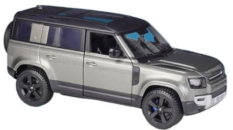JHEONC Druckguss Simulation Modell 1 24 Für Land Rover Defender 110 2022 SUV Legierung Auto Modell Diecast Metall Geländewagen Auto Modell Sammlerstücke Hobby Ornament Display(Gray)
