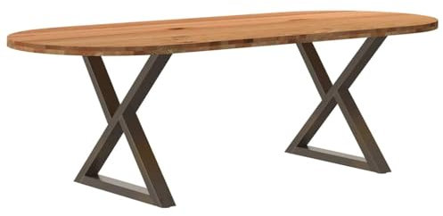 vidaXL Esstisch Hellbraun 240x100x74 cm Massivholz Eiche Oval, Küchentisch, Restauranttisch, Tisch Restaurant, Esszimmertisch, Bistrotisch