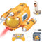 Mineup Bateau Télécommandé Enfant, 2.4 GHz Bateau Teleguide Electrique, Double Hélice RC Jouet d'eau avec Pulvérisation, Lumière Et Rotation À 360°, Haute Vitesse RC Racing Boat pour Enfants Adultes