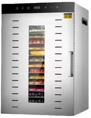 RIQHTIK Commercial Food-Dehydrator Machine, 10/12/16 Stainless Steel Trays, with Digital Adjustable Timer & Temperature for Jerky, Herb, Meat, Beef, Fruit, Dog Treats and Vegetables,16Layer