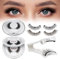 Wiederverwendbares Magnetische-Wimpern natürlicher Look mit Applikator, 2 Paar Magnet-Wimpern Set kein Kleber nötig Wimpern-magnetisch QUEWEL einfach zu tragen und zu entfernen mit Anleitung (Kit-B+E)