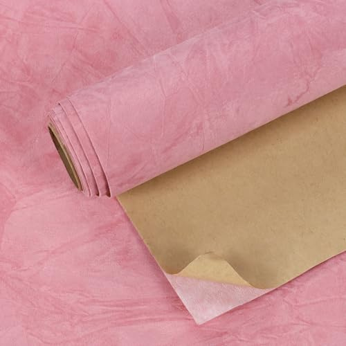 VEELIKE Tapete Samtstoff Kaugummi Rosa Zerknitterter Samt Filz stofftapete 40 cm × 300 cm Weiche Samttapeten Selbstklebende Tapete Samt Schubladenfutter Schlafzimmer Kommode Schmuck Schubladen