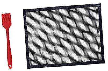 FUNOMOCYA Outdoor-grillunterlage Aus Fiberglas Hitzebeständige Grillmatte Zum Kochen Und Backen Für Steak Fisch Gemüse Und Mehr Verhindert Das Herunterfallen Von Grillgut