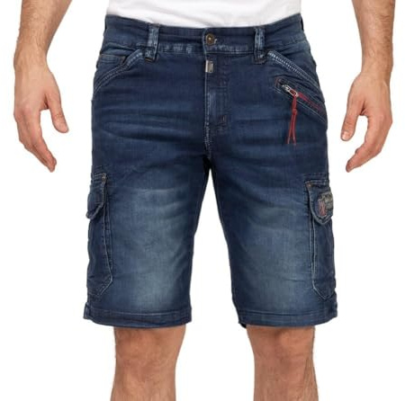 Timezone Herren Jeans Shorts | Baumwolle | Regular Fit | unifarben | atmungsaktiv | Reißverschluss | casual-Style | ideal für Sommermode