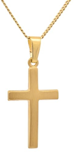 Anhänger Kreuz 333-8 Karat Gold mit vergoldeter Silberkette
