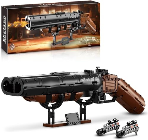 Technik Pistole Bausteine Spielzeug, 890 Teile Pistole Waffen Klemmbausteine, Cosplay Anime Simulation Waffen Bausatz Modell, Geschenke für Kinder und Erwachsene