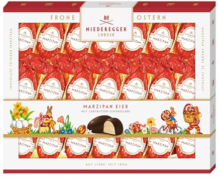 Niederegger | Marzipan Eier | 1x 262g | Marzipan Eier, umhüllt von Zartbitter-Schokolade | Ostereier | Ostergeschenk