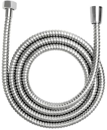Duschschlauch 2m – 304 Edelstahl Brauseschlauch mit 360° Drehbarer Anti-Verwicklungsstruktur, Flexibel & Knickfest, Doppel-Dichtungs Messinganschluss, Universell G1/2, Langlebig Ersatzschlauch Dusche
