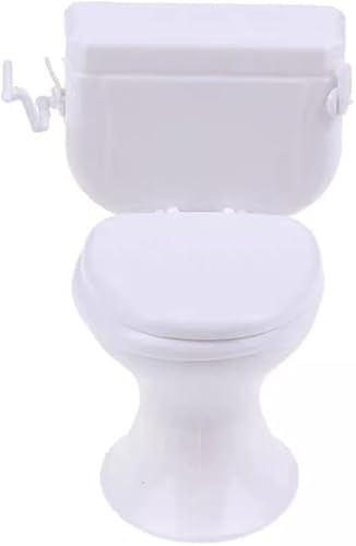 Weiße Puppenhausmöbel Modell Badezimmer Miniatur Toilette für Puppe Miniatur Badezimmer Möbel Puppenhaus Zubehör