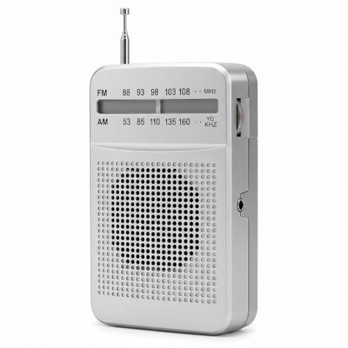 Retoo Tragbares Radio FM AM SW - Kompaktes Mini Radio Mit 3W Lautsprecher, Teleskopantenne & Kopfhöreranschluss - Batteriebetrieben (2x AA), Hochwertiger Klang, Ideal Für Küche, Reise & Outdoor Silber