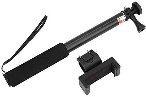 Monopod Selfie Stick Aus Aluminiumlegierung, 4 Sektionen, Schwarz, Bis 90.5cm Ausziehbar - Rutschfester Griff, Abnehmbarer Handyhalter, Für Sportkameras und Smartphones