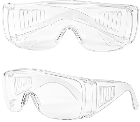 2 Pcs Gafas Proteccion Trabajo, Gafas de Seguridad Trabajo Transparentes Protectoras Antivaho y Resistentes a Arañazos Ligeras de Protección Laboral para Hombre y Mujer Uso en Bricolaje Laboratorio