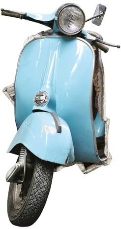 kina 3DM0027 Wand Aufkleber 3D - Einrichtungsideen Vespa Vintage 3D - Misst 110x65 cm - Wanddekoration, Wand Aufkleber, Tapete