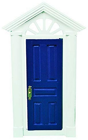 Melody Jane Dolls House Blue Charleston Front Door with Fancy Fanlight 1:12