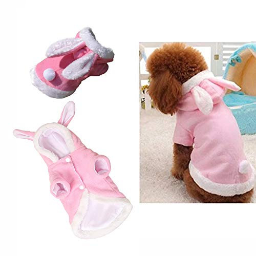 Hundekostüm mit Osterhasen-Motiv, für kleine Hunde und Katzen (Farbe: Rosa, Größe: XS)