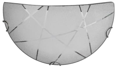 Flache halbrunde Wandleuchte mit Glasschirm Weiß satiniert, Breite 30cm