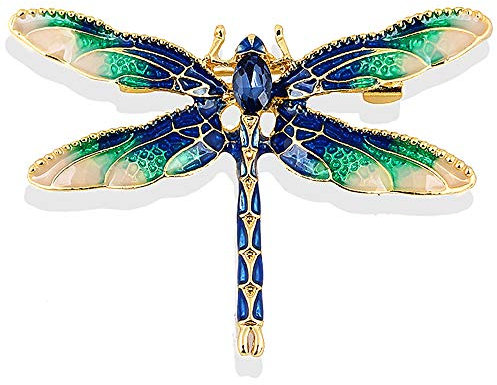 Gleamart émail Libellule Broche Insectes Animaux Libellule Broches pour Femmes Bleu avec Vert