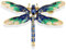 Gleamart émail Libellule Broche Insectes Animaux Libellule Broches pour Femmes Bleu avec Vert