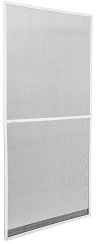 tectake® mosquiteras para puertas, malla mosquitera metalica, con tela mosquitera, red mosquitera puerta, resistente a la intemperie, marco aluminio - 95 x 210 cm Blanco