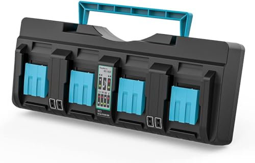 Energup DC18SF 18V 4 Ports Chargeur pour Makita Chargeur 14,4V ~ 18V BL1830 BL1840 BL1850 BL1860 BL1815 BL1430 Batterie et DC18RC DC18RD Chargeur