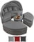 Montafox 13-teilige Polyrattan Lounge Muschel Sonneninsel Sonnendach Klappbar Zierkissen Auflagen 10 cm Dicke, Farbe:Kieselstrand