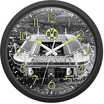 Borussia Dortmund Wanduhr Glow in The Dark | schwarz