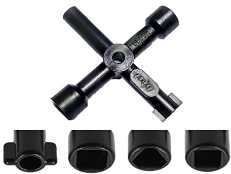 Simply Products 4 Way Utility Key Multi-Functional – Metal Radiator Servicing/Draining Key Gas Meter Box Water Tap Key