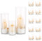 Kerzenhalter Glas Set Kerzenständer Glaszylinder: Modern Windlicht Für Stumpenkerzen Teelicht Pampasgras Vasen Hochzeit Tischdeko Glasvase Zylinder Deko Wohnzimmer Esstisch (S+M+L, 10 Sätze)