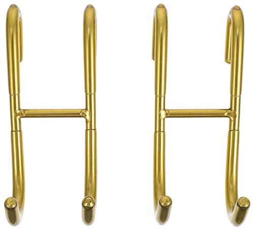 DOITOOL 2Pcs Punch Stainless Steel Back Door Hook Strong Load-Bearing Storage Hook for Bathroom Kitchen Easy Installation Hanging Organizer for Towels Clothes and Hats