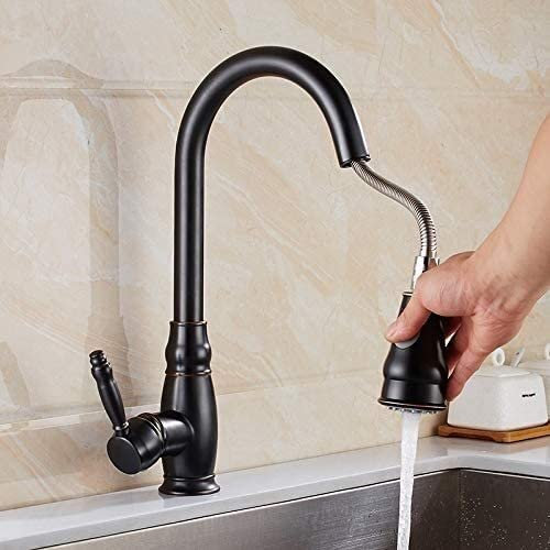 EDDGE Grifo de Cocina Extensible, Cabezal Giratorio for Cocina, Grifo Mezclador de una Sola Palanca, Grifo de latón for Fregadero