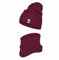 HEYO Kinder Beanie Mütze Schlauchschal Set für Mädchen Jungen Frühling Strickmütze Schal (Weinrot)