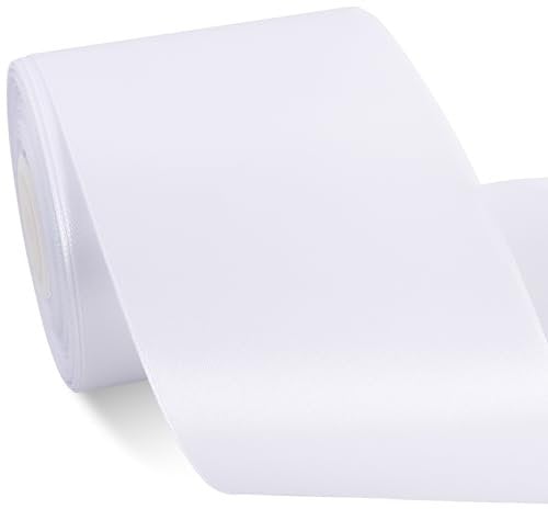 TONIFUL Weißes Satinband, 7,6 cm x 22,8 m, solide Seidenbänder für Geschenkverpackungen, Basteln, Blumensträuße, Valentinstag, Weihnachten, Geschenkverpackung, Party, Hochzeitsdekoration