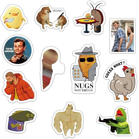 GTOTd Memes Funny Fridge Magnet Kühlschrankmagnet (12 Stück) Geschenke Merch lustig Dekoration Stoßstangen Aufkleber Kühlschrank Metallmagnet Flexibel Wiederverwendbar Magnetisches Vinyl