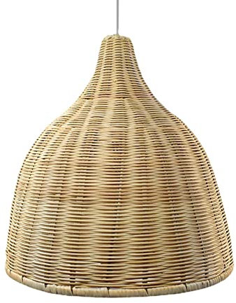 LOVIVER Boho Lampenschirm, Handgefertigter Gewebter Lampenschirm für Esszimmer, Retro-Rattan-Pendelleuchtenschirm zum Aufhängen von Licht, Lampenschirm Hängelampe für Teehaus, Schlafzimmer, Hotel