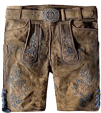 Stockerpoint Herren Lederhose Franz I Größe 44-60 I Bequeme Trachtenhose in authentischer Optik inkl. Gürtel I Aus 100% hochwertigem Bio-Wildbockleder I Perfekt für Trachten & Festlichkeiten