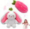 71Nmly Kuscheltier,Hasen Verstecken,25CM Flip Plüsch Spielzeug,Plush Hasen Erdbeeren,Gefülltes Kaninchen mit Karotten und Erdbeeren,Osterhase Puppe Geschenk für Kinder Geburtstagsgeschenk Für Kinder