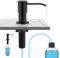 Ibergrif Dispensador de Jabón de Cocina Bajo Encimera, Dosificador Jabón Cocina con Botella de 500 ml y Tubo Silicona de Extensión de 1,0 m, Negro, M34040B