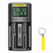 NITECORE UMS2 Chargeur de batterie intelligent QC double fente pour Li-Ion/IMR/LiFePO4/Ni-MH/Ni-Cd 14500 16340 18350 18650 20700 21700 AA AAA avec étiquette NITECORE