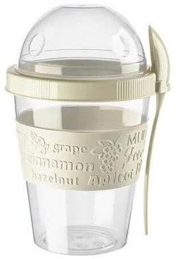 Reusable Yogurt Pots With Lids, Overnight Oats Jar Container with Spoon, 20 Oz 600ml Yoghurt Container, Breakfast Pots To Go, Dishwasher Safe Yogurt Pot Granola Muesli Cereal 100% BPA Free