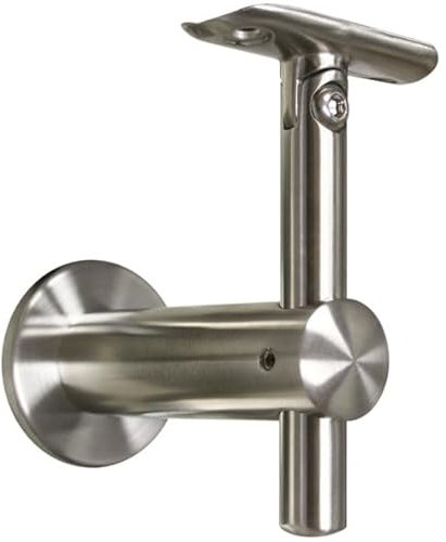 Handlaufträger mit Gelenk und flacher Platte Edelstahl V2A Handlauf VA Handstütze Treppengeländer Geländer Treppen Balkongeländer Terrassengeländer Balkon Terrasse 1 Stück