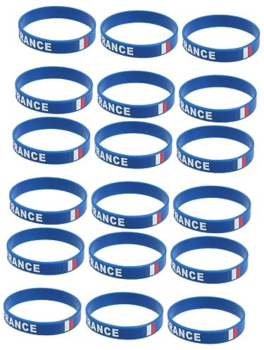 STOBOK Bracelet Silicone Souple Imprimé Drapeau France Taille Unique Accessoire Football Supporter Pour Matchs Sports Internationaux